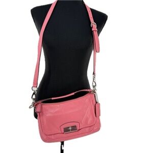 COACH Kristin Pink Leather Shoulder Crossbody Hobo Bag Purse F22308